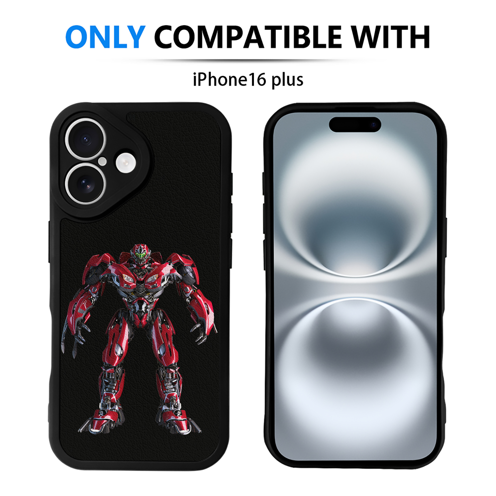 （画像用） Transformers トランスフォーマー 【iPhone 16シリーズ対応】シリコンスマホケース（レザー調） 材質：シリコン